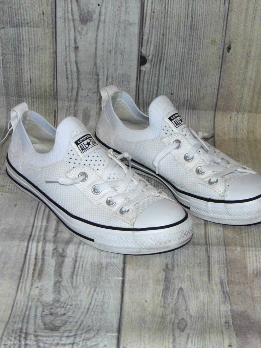 CONVERSE Chuck Taylor All Star Shoreline Knit White Sneakers Womens 9